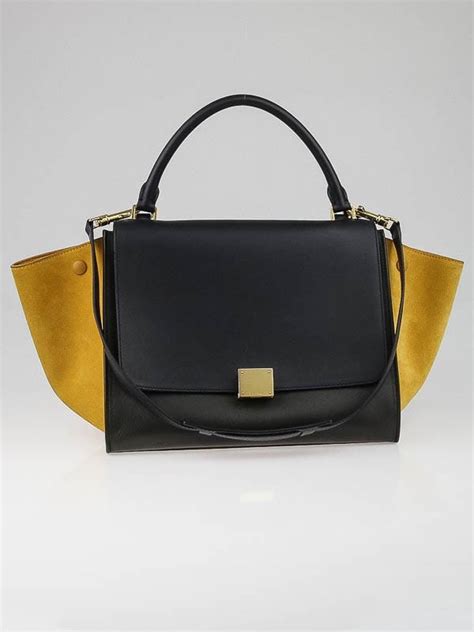 celine mustard tricolor leather small trapeze bag|Celine Trapeze .